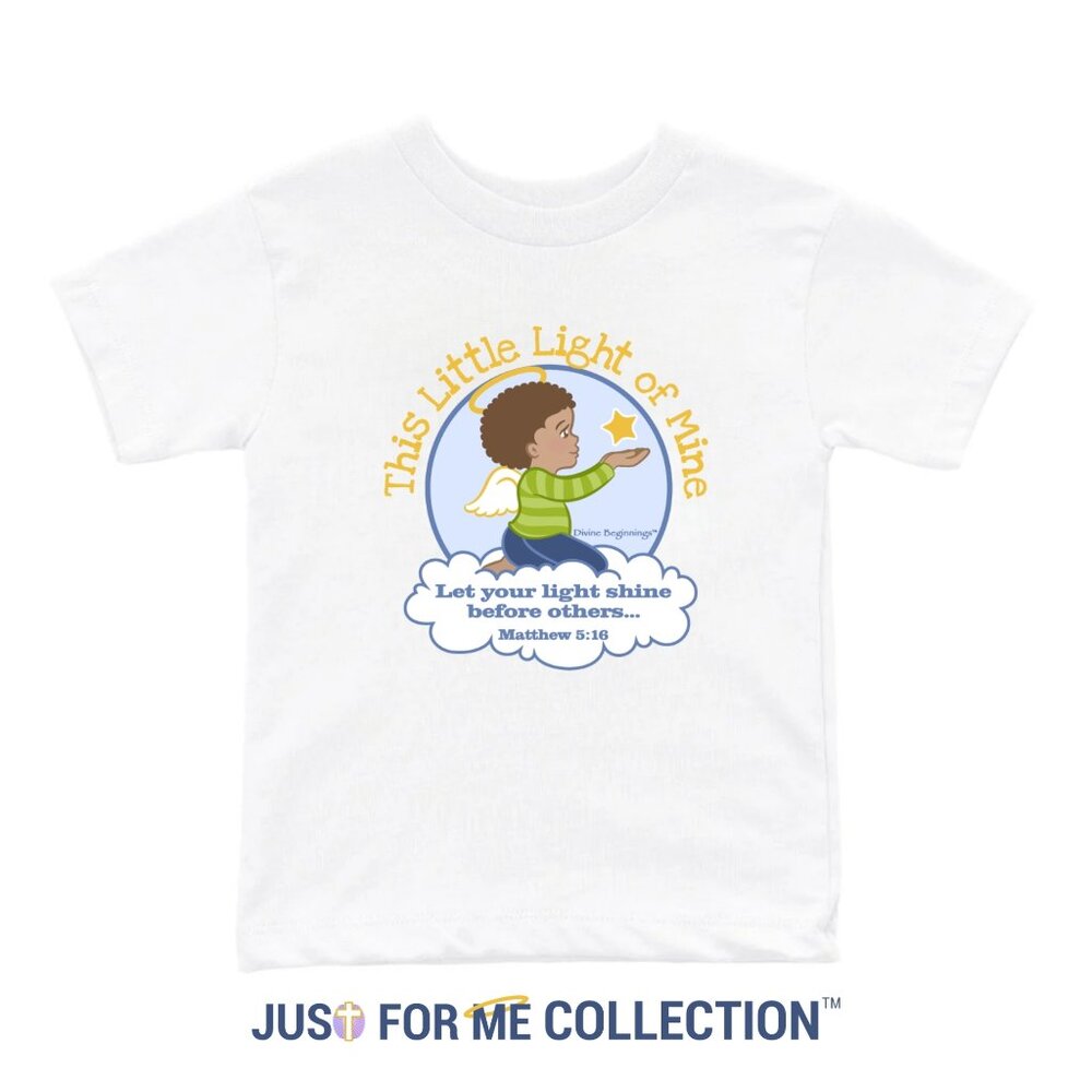 This Little Light of Mine T-shirt - Boys Toddler Christian T-shirt (Bi-racial)